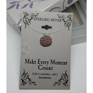 NEW Sterling Silver Make Every Moment Count Inspirational Necklace
